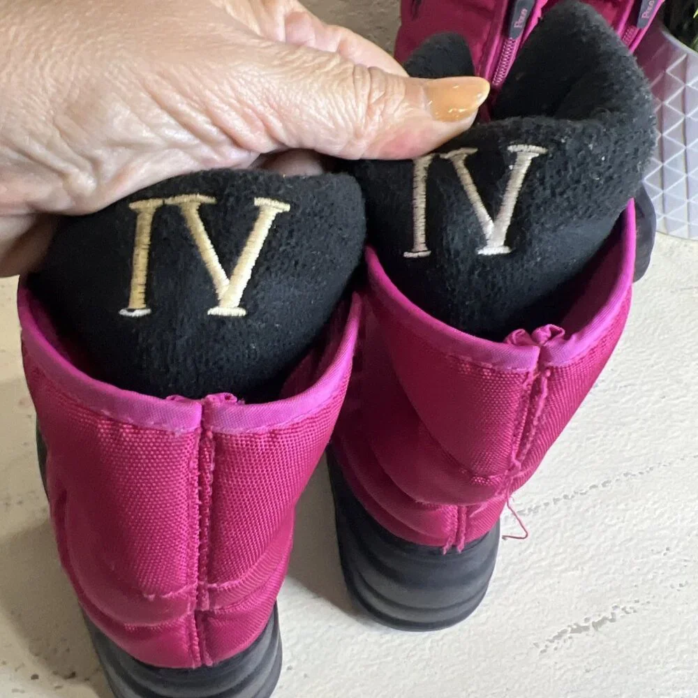 Polo Ralph Lauren Vancouver Crest Girls Hot Pink Winter Snow Boots Sz US8/US9